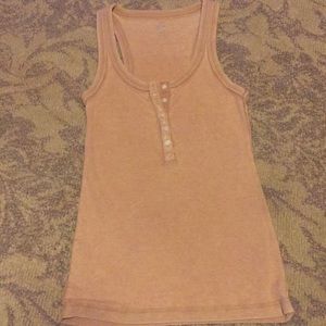 Aerie soft brown tank top with buttons.